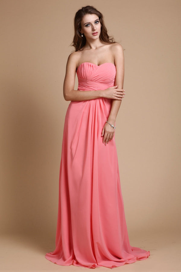 Gorgeous Sweetheart Sleeveless Ruffles Chiffon Long Bridesmaid Dresses