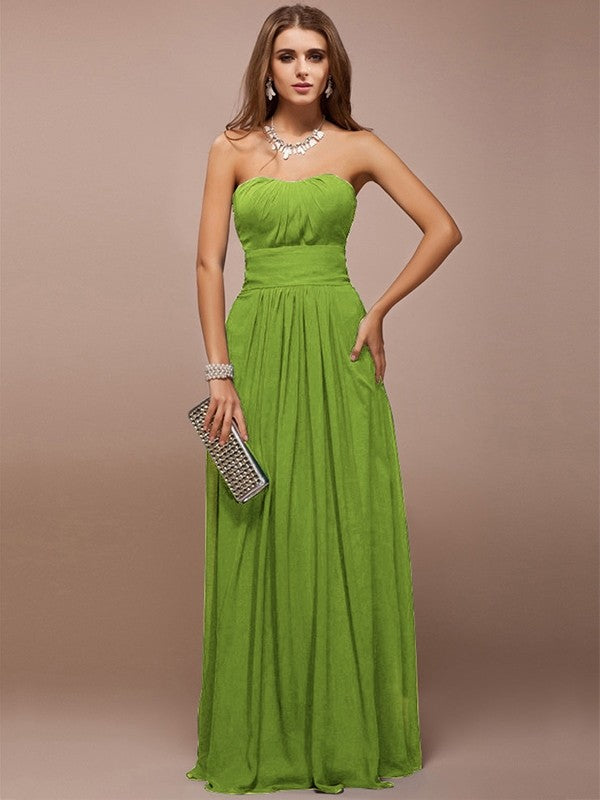 Charming Sweetheart Sleeveless Ruffles Long Bridesmaid Dresses