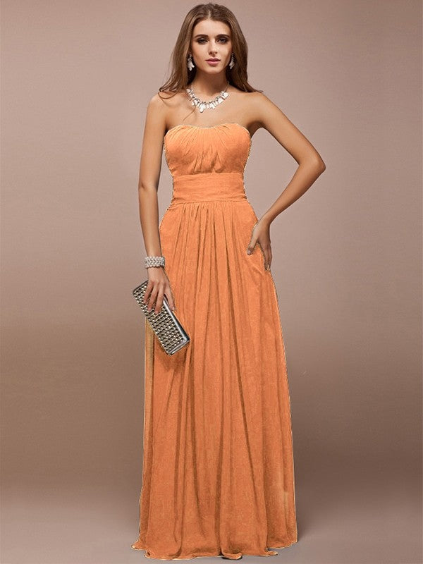 Charming Sweetheart Sleeveless Ruffles Long Bridesmaid Dresses