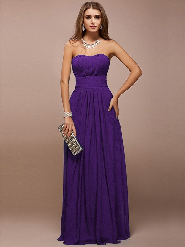 Charming Sweetheart Sleeveless Ruffles Long Bridesmaid Dresses