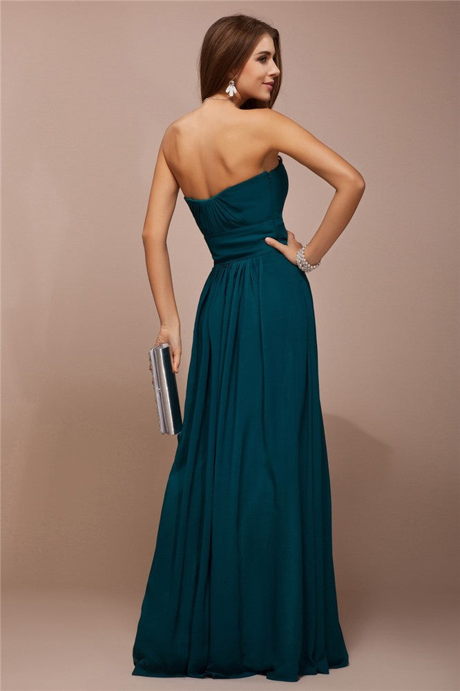 Charming Sweetheart Sleeveless Ruffles Long Bridesmaid Dresses