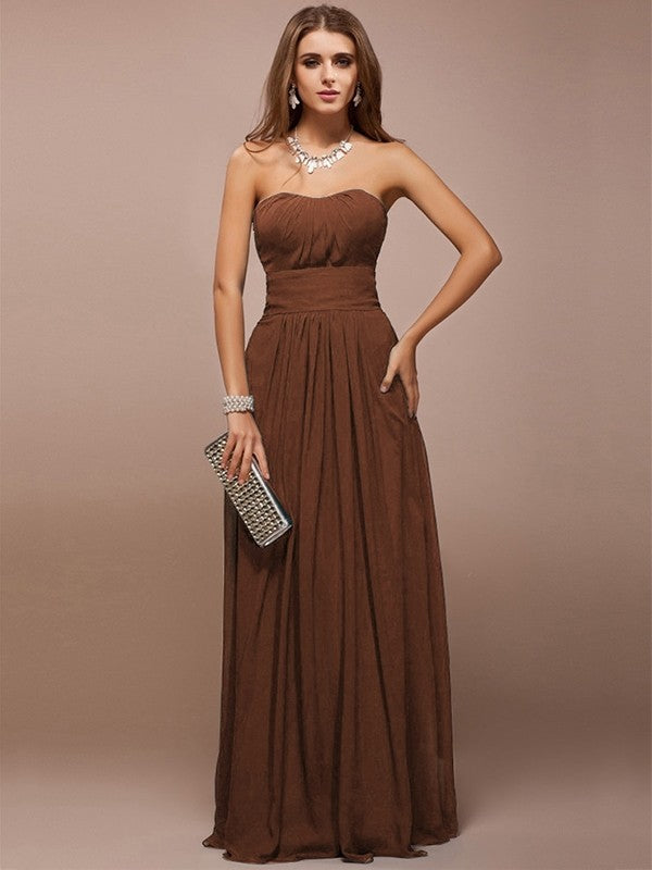 Charming Sweetheart Sleeveless Ruffles Long Bridesmaid Dresses