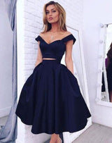 Customizing this Gorgeous Two pieces Off-the-shoulder Prom Party GownsShort Homecoming Dress on stylesnuggle. We offer extra coupons,  make in cheap and affordable price. We provide worldwide shipping and will make the dress perfect for everyone.