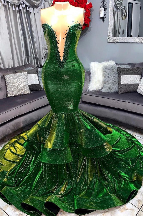 stylesnuggle has a great collection of Green Gorgeous Ruffles Mermaid Prom Dresses Chic Sweetheart Appliques Long Evening Dresses at an affordable price. Welcome to buy high quality Real Model Series from stylesnuggle