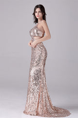 Halter Sleeveless Backless Sequined Floor Length mother's dress-stylesnuggle