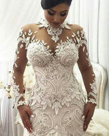 Looking for perfect dress for your big day? Check out this High Neck Beads Appliques Mermaid Wedding Dresses at stylesnuggle comes in all sizes and colors. Shop a selection of formal dresses for special occasion and weddings at reasonable price.