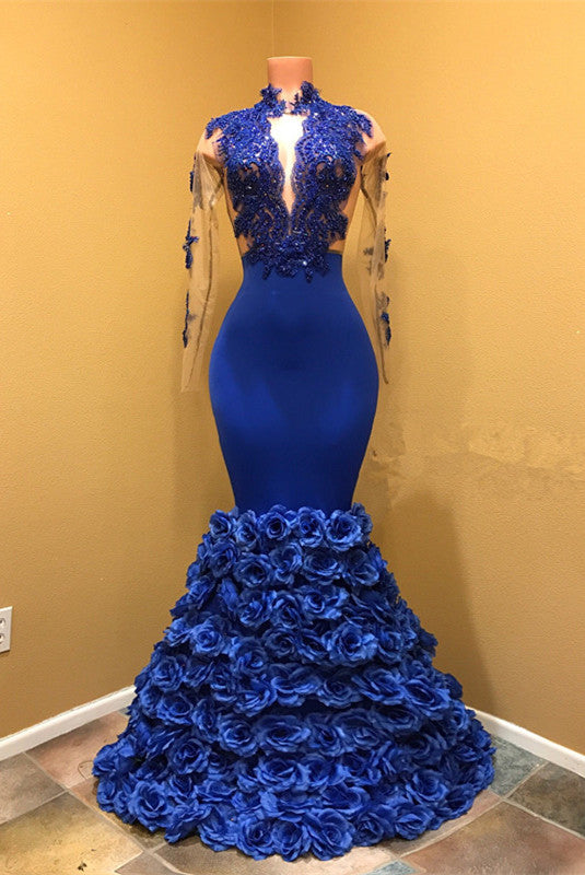 Looking for custom made High Neck Mermaid Prom Dress,  Flowers Prom Dress? stylesnuggle has all covered on High Neck Mermaid Prom Dress,  Flowers Prom Party Gowns.