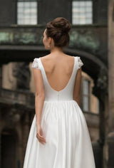 High neck White Knee-length Short Homecoming Dress for summer time-stylesnuggle