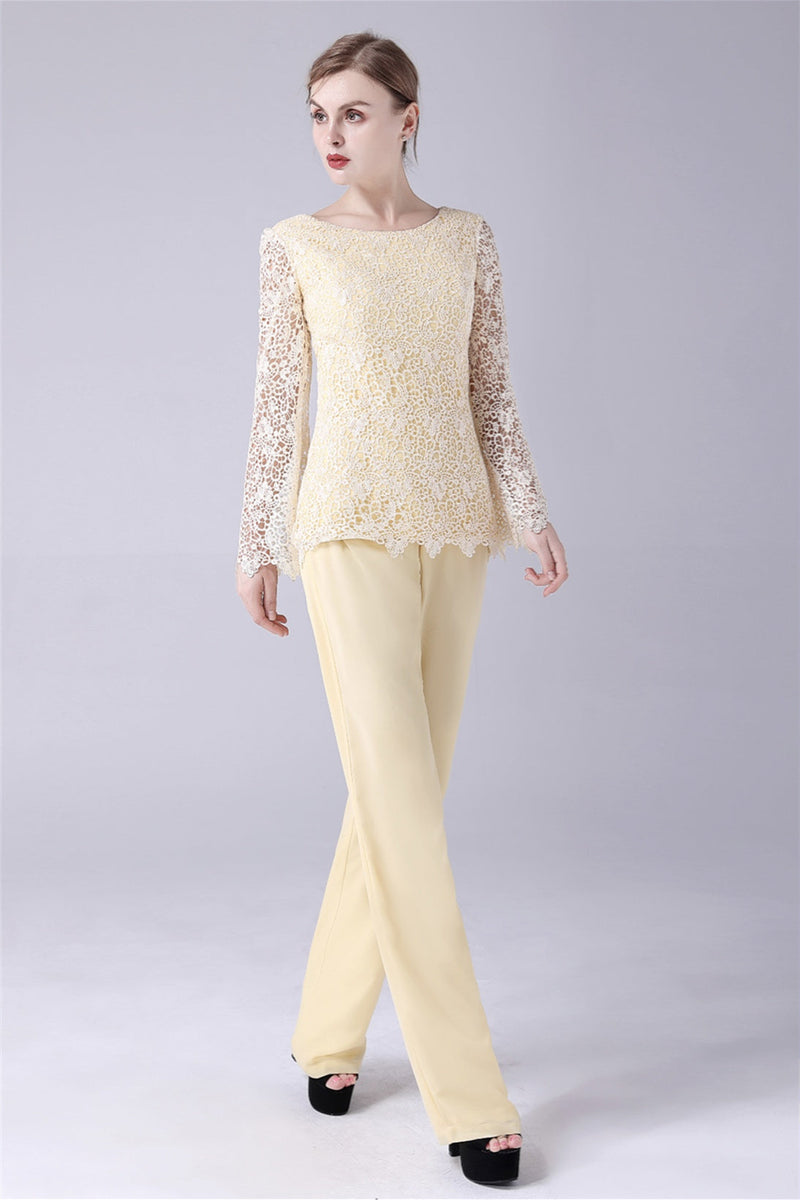 Jewel Lace Long sleeves Casual mother's suit-stylesnuggle