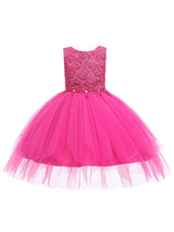 flower girl dresses Jewel Neck Sleeveless Bows Formal Kids Pageant Dresses