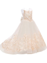 flower girl dresses Jewel Neck Sleeveless Bows Kids Social Pageant Dresses