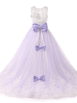 flower girl dresses Jewel Neck Sleeveless Studded Formal Kids Pageant Dresses