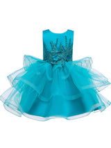 flower girl dresses Jewel Neck Tulle Sleeveless Knee Length Princess Silhouette Beaded Kids Party Dresses