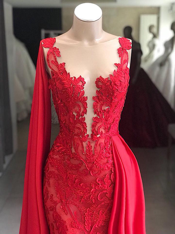 Customizing this New Arrival Lace Long Evening Dresses Sleeveless Red Prom Dresses with Cape on stylesnuggle. We offer extra coupons,  make Prom Dresses, Evening Dresses in cheap and affordable price. We provide worldwide shipping and will make the dress perfect for everyone.