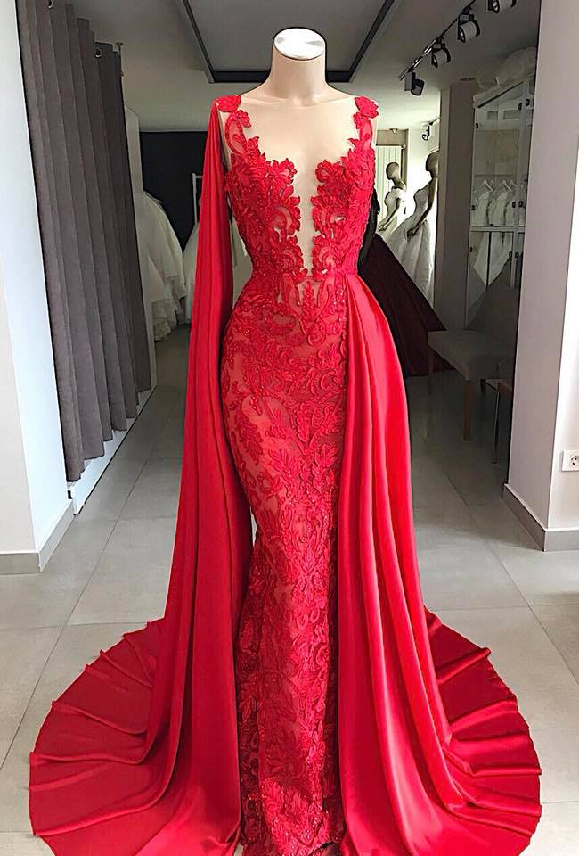 Customizing this New Arrival Lace Long Evening Dresses Sleeveless Red Prom Dresses with Cape on stylesnuggle. We offer extra coupons,  make Prom Dresses, Evening Dresses in cheap and affordable price. We provide worldwide shipping and will make the dress perfect for everyone.