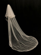 Lace One-Tier Tulle Veils Applique Waterfall Wedding Veils-stylesnuggle