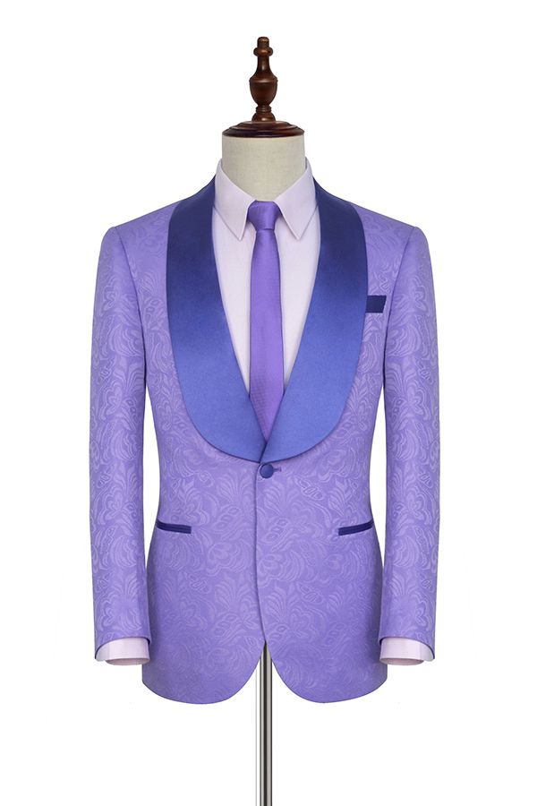 This Lavender Jacquard Silk Shawl Lapel Bespoke Marriage Suits at stylesnuggle comes in all sizes for prom, wedding and business. Shop an amazing selection of Shawl Lapel Single Breasted Lavender mens suits in cheap price.