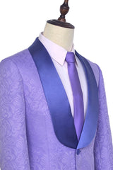 Lavender Jacquard Silk Shawl Lapel Bespoke Prom Suits-stylesnuggle