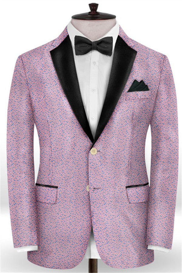 Lavender Slim Fit Prom Outfits Men Suits Designer Two Pieces Jacquard