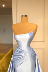 Light Blue A-line Sleeveless Graduation Dresses Long Fabulous Prom Dresses-stylesnuggle