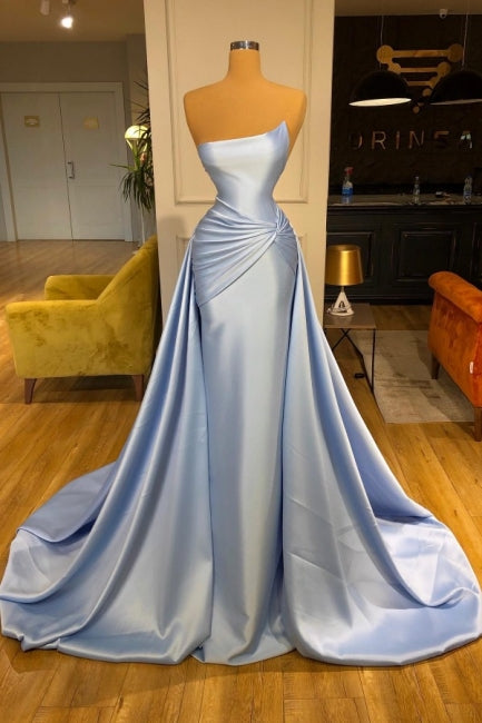 Light Blue A-line Sleeveless Graduation Dresses Long Fabulous Prom Dresses-stylesnuggle