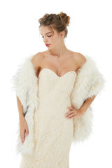 Light Gray Wedding Wrap Accessories Faux Fur Bridal Cover Ups-stylesnuggle