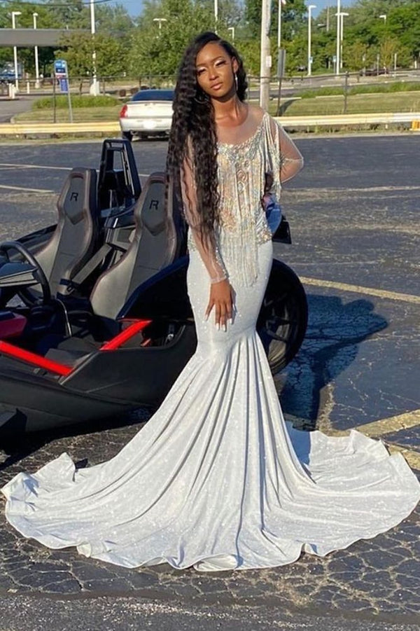 stylesnuggle offers Long Sleeves Prom Party GownsBeading Mermaid Evening Gowns at a good price from Stretch Satin to Mermaid Floor-length hem. Gorgeous yet affordable Long Sleevess Prom Dresses.