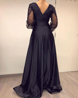 stylesnuggle offers Long Sleevess Black V-neck High Split Bishop sleeves Evening Dresses On Sale at an affordable price from Satin to A-line Floor-length skirts. Shop for gorgeous Long Sleevess Prom Dresses, Evening Dresses collections for your big day.