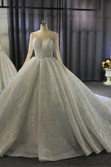 stylesnuggle offers Luxurious Ball Gown Long Sleeves Crystal Beading Wedding Dress A-line Classic at a good price, 1000+ options, fast delivery worldwide.