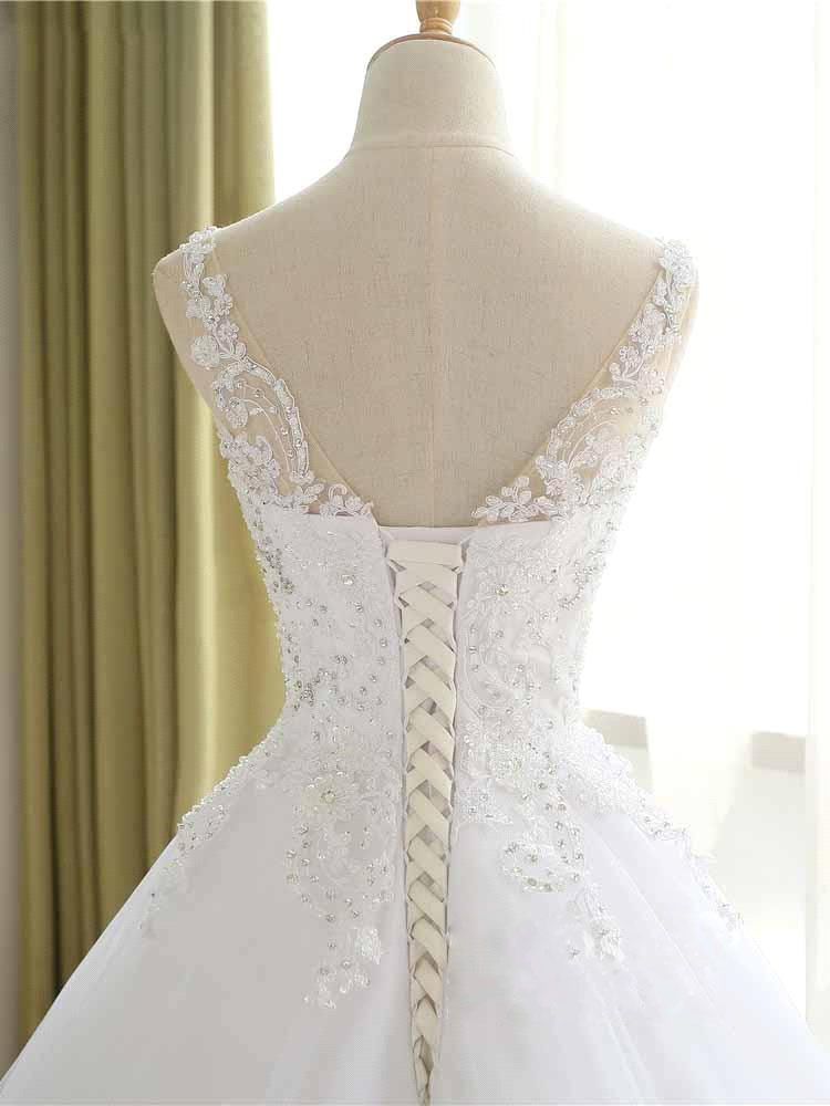 stylesnuggle offers Luxurious Lace Beaded Wedding Dresses latest V Neck Straps Long Ball Gown Wedding Party Bridal Dress at a good price from White,Ivory,Blushing Pink,Champagne,Black, Lace to A-line Floor-length hem. Extra coupon to save a heap.