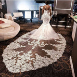 stylesnuggle offers Luxurious Long Sleevess Beading Appliques Rhinestones Mermaid Wedding Dress with Sweep Train at a good price ,all made in high quality. All sold at reasonable price