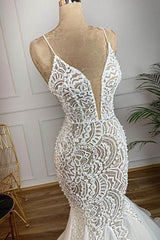 stylesnuggle.com supplies you Luxurious Spaghetti Strap Mermaid Hollow Wedding Dress online at an affordable price. Shop for Amazing Sleeveless collections for special events.