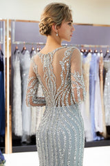 stylesnuggle offers MARLENE Mermaid Sequined Pattern Long Sleevess Evening Dresses at a cheap price from Gold, Champagne, Gray,  Stretch Satin to Mermaid Floor-length hem. Gorgeous yet affordable Long Sleevess Prom Dresses, Evening Dresses.