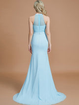 Charming Mermaid Sleeveless Scoop Chiffon Bridesmaid Dresses