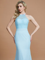 Charming Mermaid Sleeveless Scoop Chiffon Bridesmaid Dresses