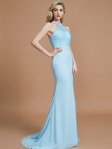 Charming Mermaid Sleeveless Scoop Chiffon Bridesmaid Dresses