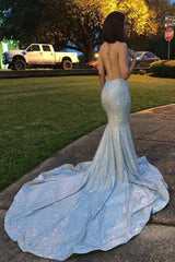 This beautiful Mermaid Halter Sleeveless Floor-Length Prom Party Gowns will contribute to your beauty and make you more attractive in the party. The Halter bodice is fully lined which is soft,  and the Floor-length skirt with to provide a pretty look of Sequined.