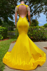 Mermaid Jewel Beading Applique Floor-length Sleeveless Open Back Prom Dress-stylesnuggle