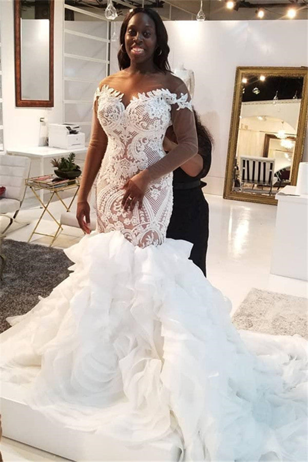 Looking for a perfect wedding dress online? Check out this Classic Mermaid Lace Appliques Tulle Wedding Dresses at stylesnuggle, extra coupons to save you a heap.