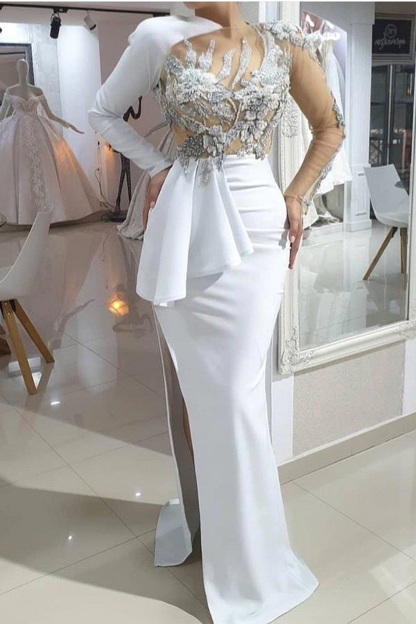 stylesnuggle offers Mermaid One-shoulder High split White Illusion neck Wedding Dress online at an affordable price from to Mermaid Floor-length skirts. Shop for Amazing Long Sleeves wedding collections for your big day.