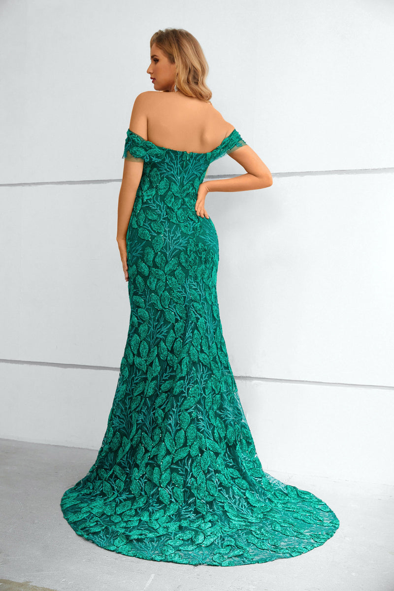 Mermaid Sweetheart Off-the-shoulder Floor-length Sleeveless Backless Appliques Lace Prom Dress-stylesnuggle