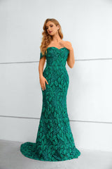 Mermaid Sweetheart Off-the-shoulder Floor-length Sleeveless Backless Appliques Lace Prom Dress-stylesnuggle