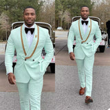 Discover Mint Green Fashion Shawl Lapel Double Breasted Wedding Suits with Appliques with stylesnuggle. Shop for a range of Mint Shawl Lapel Men Suits for every occasion with rush order service in cheap price.