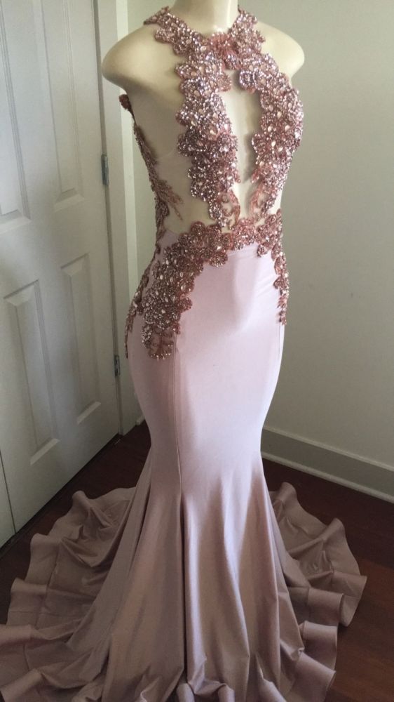 Modern Lace Appliques Sleeveless Prom Party Gowns| Mermaid Prom Party Gowns. Free shipping,  high quality,  fast delivery,  made to order dress. Discount price. Affordable price. Shop stylesnuggle Official.