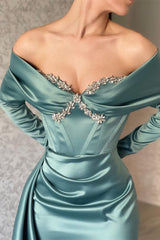 Modern Off-the-shoulder Long Sleeves Prom Dresses Mermaid Long With-stylesnuggle