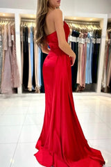 Modern Sweetheart Sleeveless Mermaid prom Dresses With Front Split-stylesnuggle