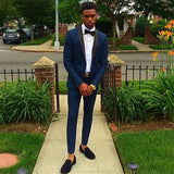 Navy Blue Classic Two Piece Men Suit for Prom-stylesnuggle