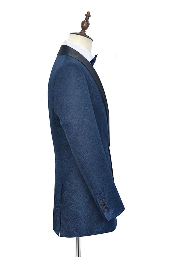 stylesnuggle has various Custom design mens suits for prom, wedding or business. Shop this Navy Blue Mens Suits for Weddings, Jacquard Black Silk Shawl Lapel Marriage Suits with free shipping and rush delivery. Special offers are offered to this Navy Single Breasted Shawl Lapel Two-piece mens suits.