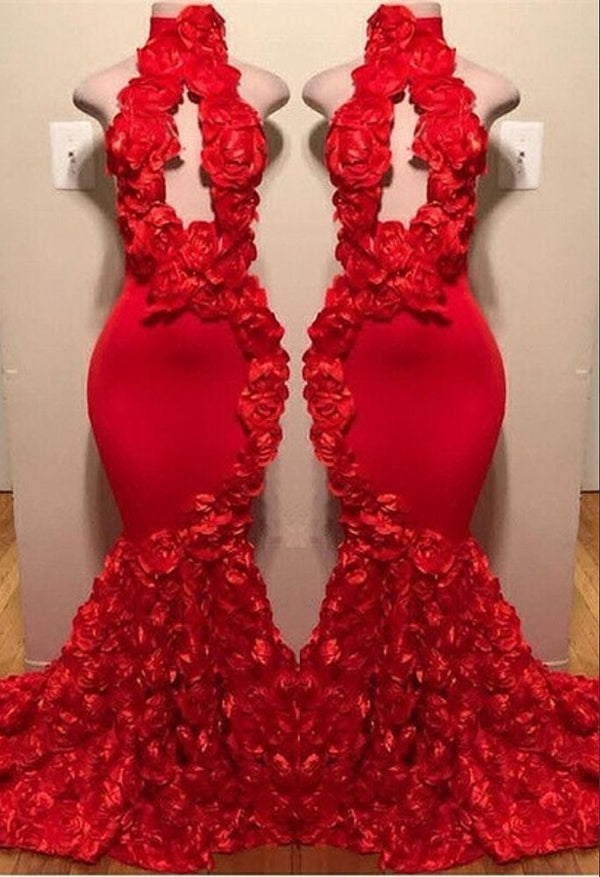 Rock a youthful,  playful look with our New Arrival Red Keyhole Mermaid Evening Gowns. Shop stylesnuggle with free shipping on cheap Chic Flowers Halter Sleeveless Long Prom Dresses available in all sizes and colors.