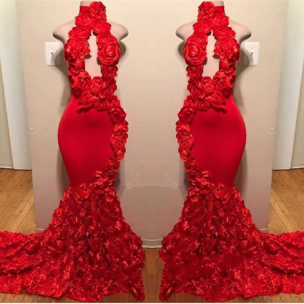 Rock a youthful,  playful look with our New Arrival Red Keyhole Mermaid Evening Gowns. Shop stylesnuggle with free shipping on cheap Chic Flowers Halter Sleeveless Long Prom Dresses available in all sizes and colors.